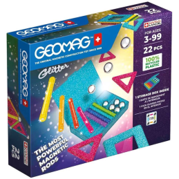Geomag Glitter Recycled 22 el. | Klocki magnetyczne 3+