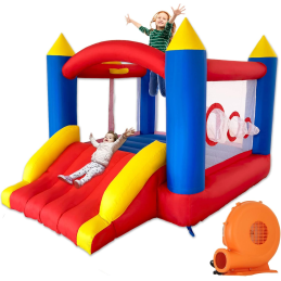 Dmuchany zamek Ballsea dla dzieci –trampolina, zjeżdżalnia, koszykówka, dmuchawa