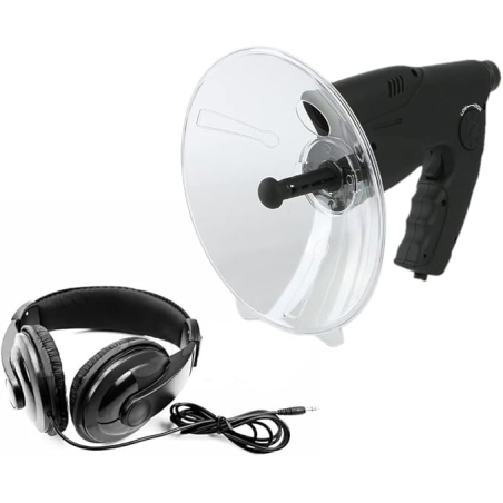 Mikrofon kierunkowy z monokularem 8x – podsłuch do 100 m + słuchawki