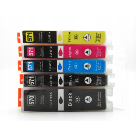 Zestaw tuszy do drukarki Canon - zamiennik 570xl, 571xl, 6szt