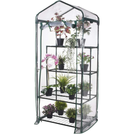 Mini Szklarnia ogrodowa i balkonowa z 4 półkami 69×49×157 cm