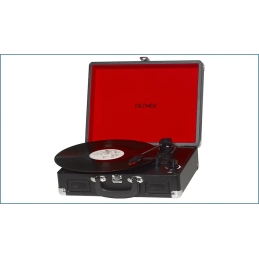 Denver VPL-120 – gramofon walizkowy USB, digitalizacja MP3, retro design, głośniki