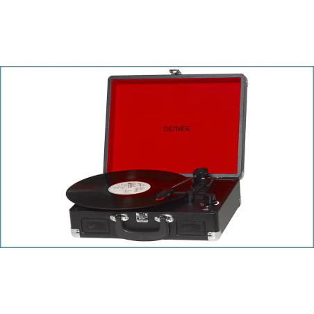 Denver VPL-120 – gramofon walizkowy USB, digitalizacja MP3, retro design, głośniki