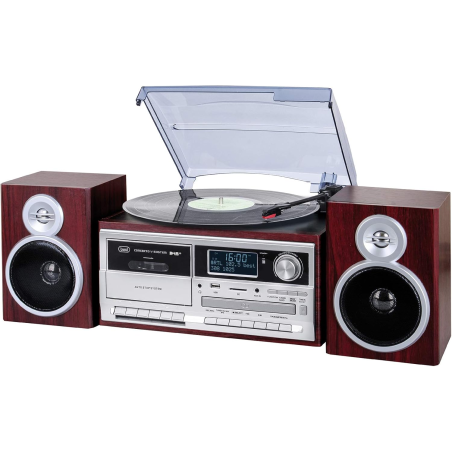 Trevi TT 1072 DAB – gramofon retro z CD, MP3, USB, SD, Bluetooth, radio DAB+ FM, 25W