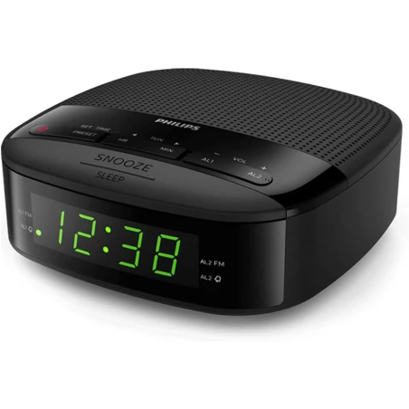 Philips TAR3205/12 – radiobudzik FM, podwójny alarm, timer snu, kompaktowy