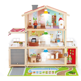 HAPE drewniany domek dla lalek, Model E3405 , meble