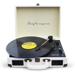 Gramofon PRIXTON VC400 walizka, Bluetooth, Radio, USB, MicroSD, Biały