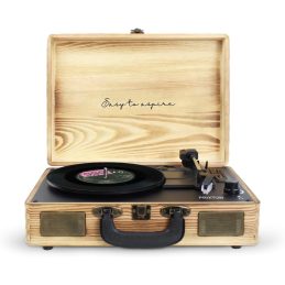 Gramofon PRIXTON VC400 walizka, Bluetooth, Radio, USB, MicroSD, Drewno