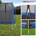 Trampolina Ultrasport Ø183 cm z siatką, mata UV, max 100 kg – bezpieczna zabawa