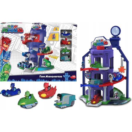 PJ Masks Pidżamersi Duża Baza Siedziba z torem i samochodami