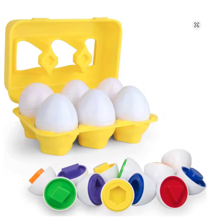 Little Lot Shape Sorting Eggs – sorter kształtów i kolorów, 6 jajek edukacyjnych