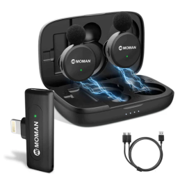 Moman Lavalier CP2 Mikrofony bezprzewodowe zestaw krawatowe iPhone lightning