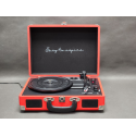 Gramofon PRIXTON VC400 walizka, Bluetooth, Radio, USB, MicroSD, Czerwony