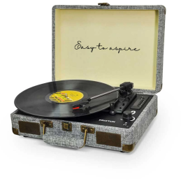 Gramofon PRIXTON VC400 walizka, Bluetooth, Radio, USB, MicroSD, Szary