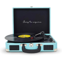 Gramofon PRIXTON VC400 walizka, Bluetooth, Radio, USB, MicroSD, Niebieski