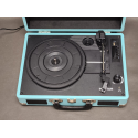 Gramofon PRIXTON VC400 walizka, Bluetooth, Radio, USB, MicroSD, Niebieski
